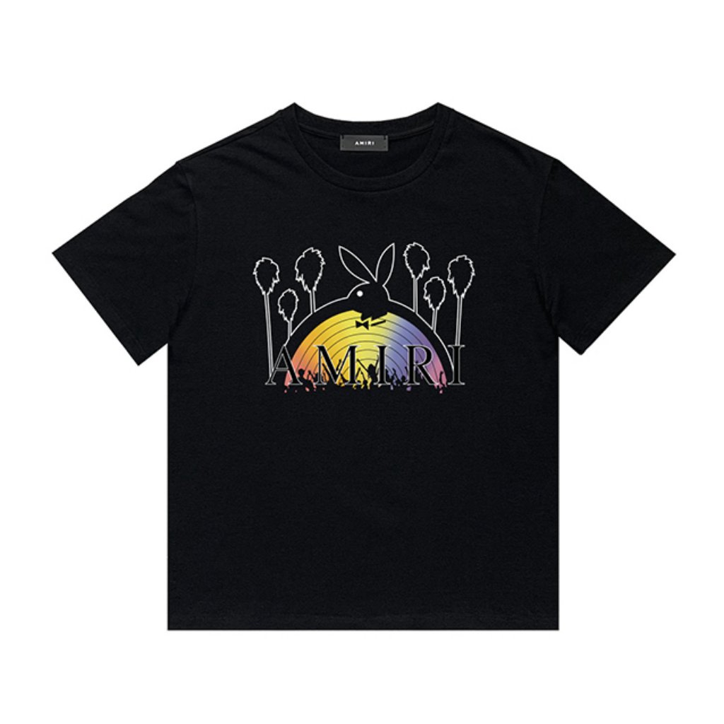Hot Amiri Playboy Rainbow Tee Black